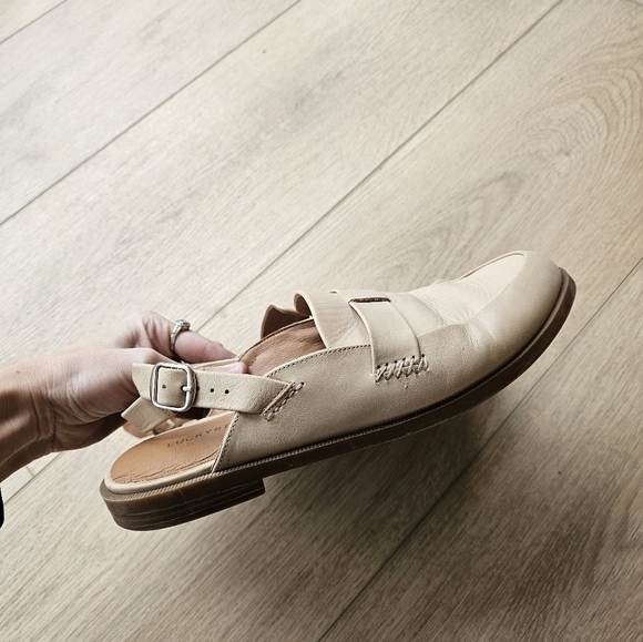 LUCKY BRAND Louisaa Slingback Loafer In Cannellini Sumhaz Nappa Calf Leather - Picture 4 of 9